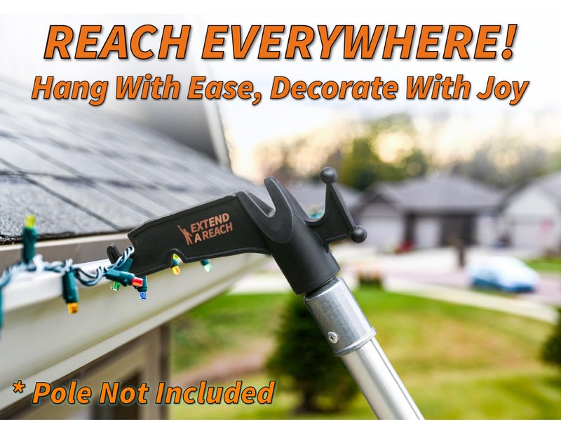EXTEND-A-REACH Christmas Light Hanger Tool Attachment (Attachment Only) // Christmas Light Installation, String Lights, Birdfeeders // Twist-On Utility Hook Fits Standard  Acme Threaded Pole - Image 4